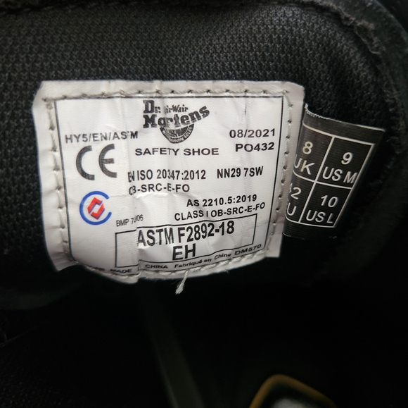 Dr. Martens Lace Up 1460 Leather Unisex Black Boots M9/W10 - Picture 7 of 7